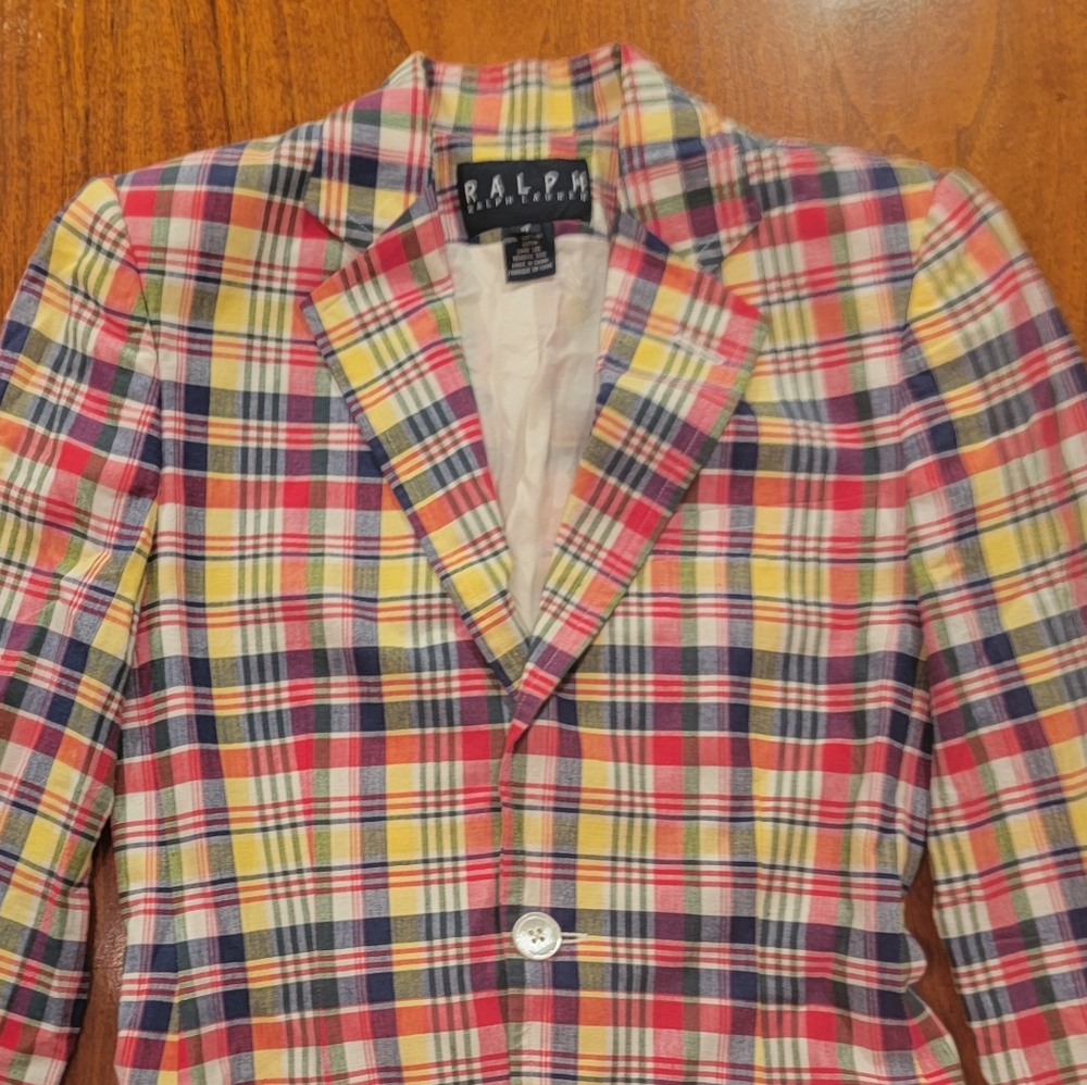 Vintage Ralph Lauren RRL Double RL Madras Plaid Blazer Sz 4 Excellent Condition - Picture 10 of 13